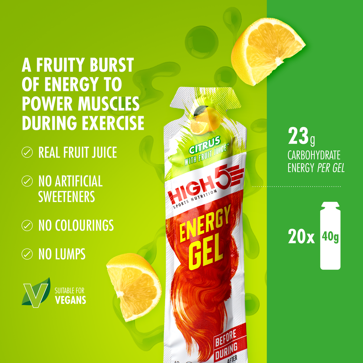 HIGH5 ENERGY GEL Energetic Gel (40g) Lemon