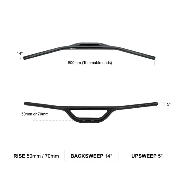 REDSHIFT Top Shelf Flat Rise 70mm 800mm Handlebar