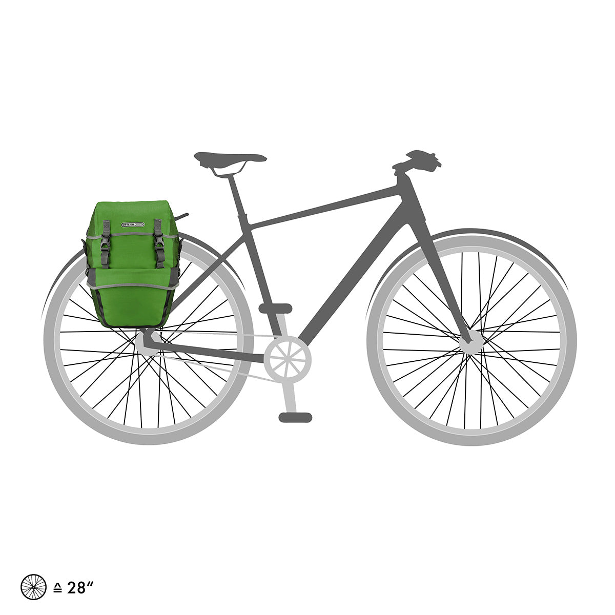 Par Pakethållarväskor ORTLIEB BIKE PACKER PLUS 42 L Grön