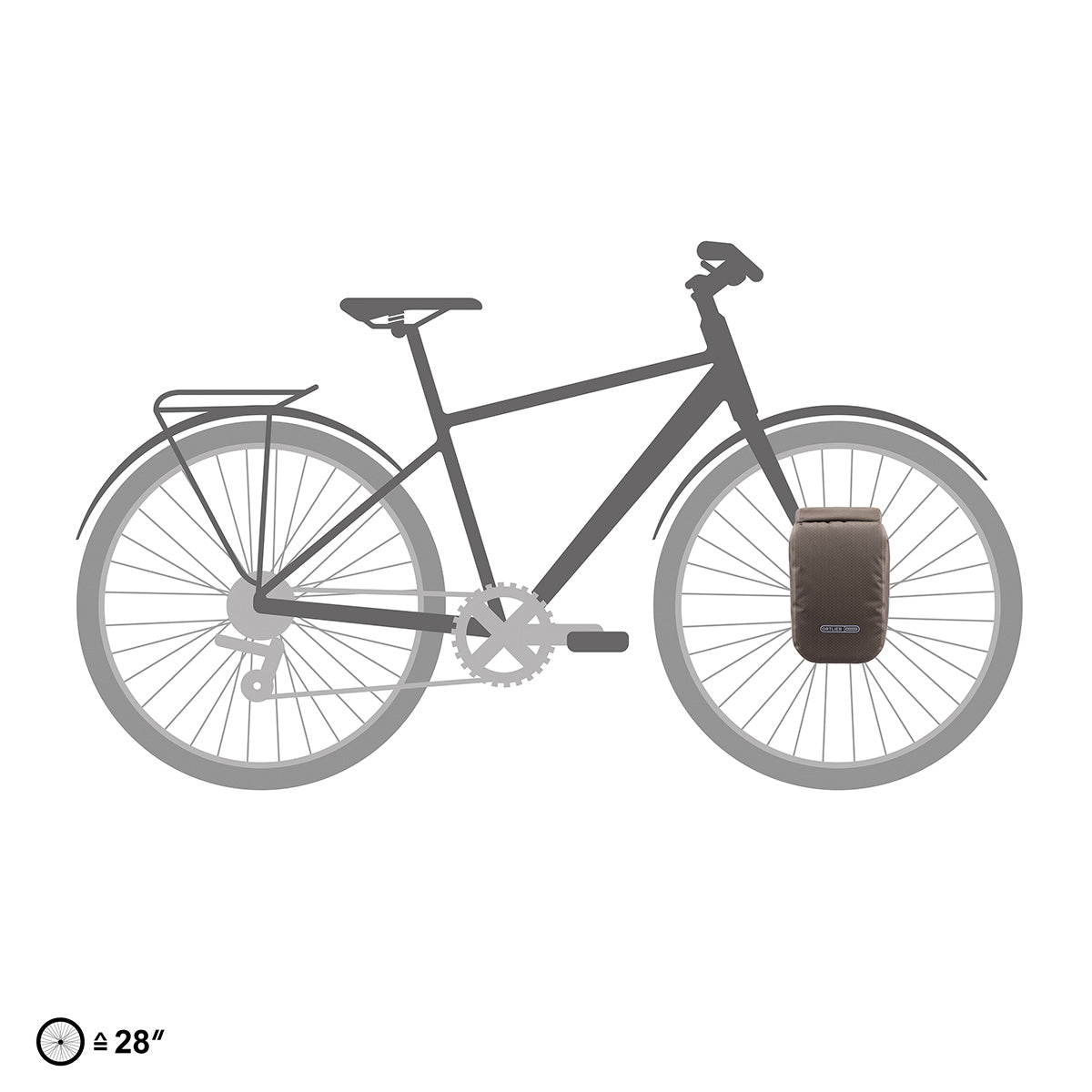 Haarukkalaukukku ORTLIEB FORK-PACK 5,8 L Harmaa