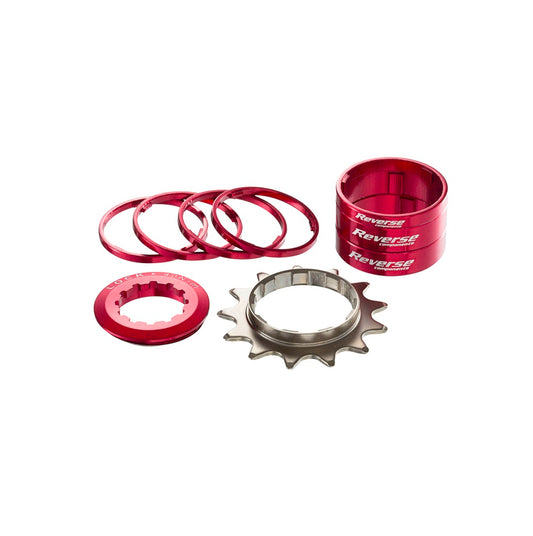 Single Speed Kit with 13-Tooth Sprocket REVERSE COMPONENTS Red