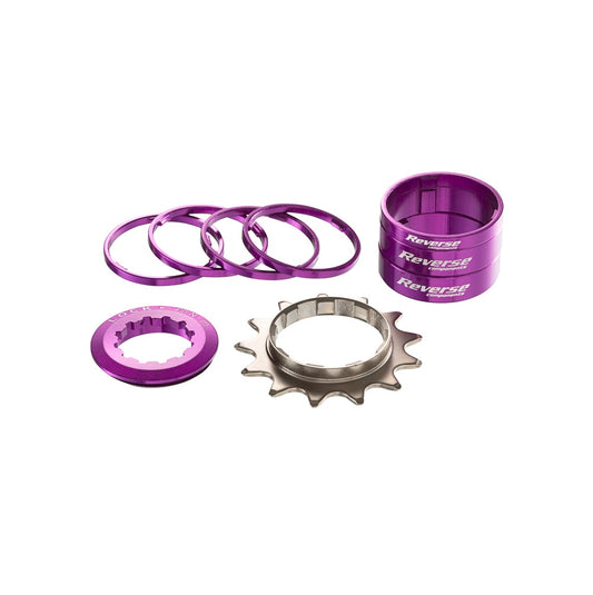 Single Speed Kit with 13-Tooth Sprocket REVERSE COMPONENTS Purple