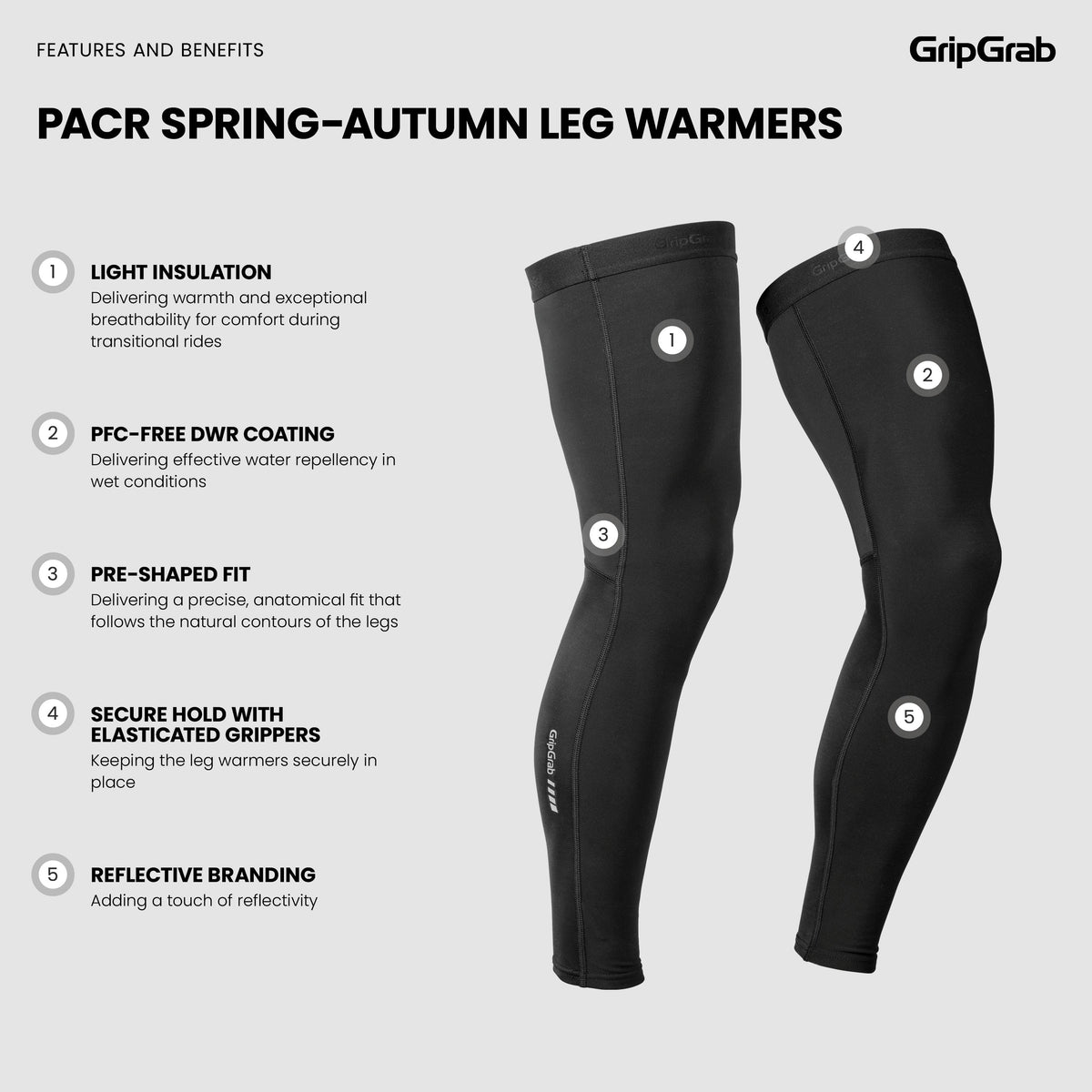 GRIPGRAB PACR SPRING AUTUMN benvarmere i sort