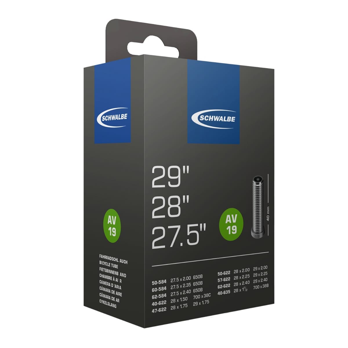 Σαμπρέλα SCHWALBE AV19 29/28/27.5'' Schrader 40 mm