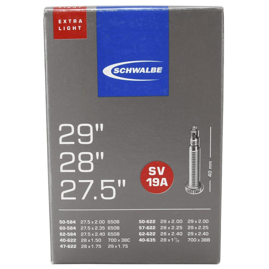 Binnenband SCHWALBE EXTRA LIGHT SV 19A 27,5/29x1,50/2,35 Butyl Presta 40 mm 10430943