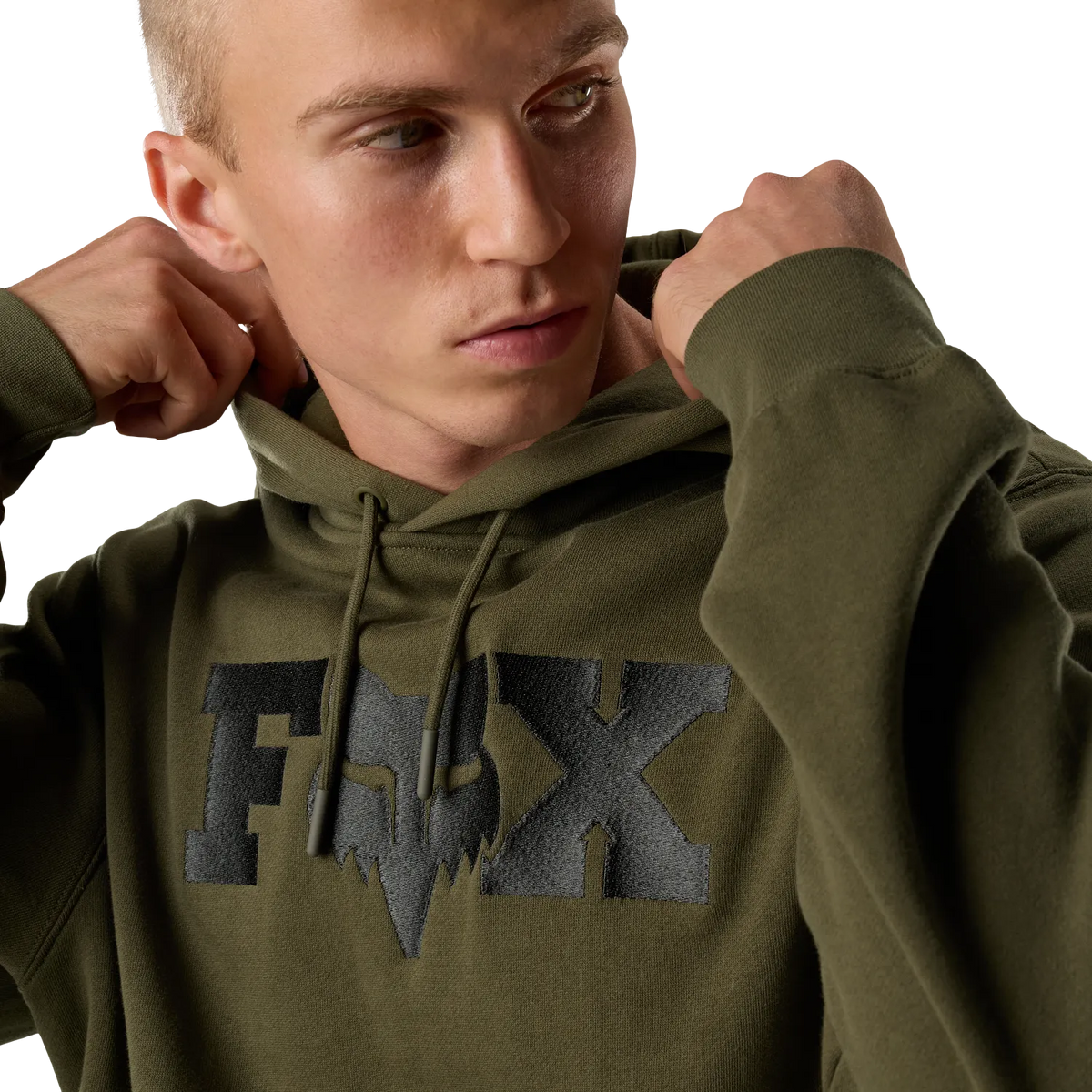 Grøn FOX F HEAD X FLEECE hættetrøje
