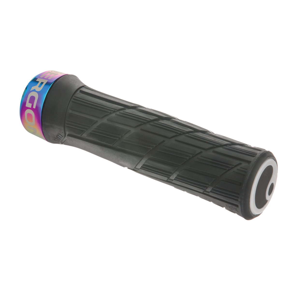 ERGON GE1 EVO Factory Slim håndtag i sort Stealth Frozen med Oil Slick-låseringe