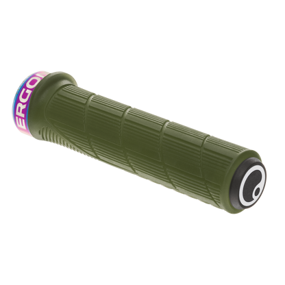 Gripy ERGON GD1 EVO Factory zelené Moss Frozen s objímkami Oil Slick