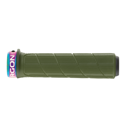 Gripy ERGON GD1 EVO Factory zelené Moss Frozen s objímkami Oil Slick – detail