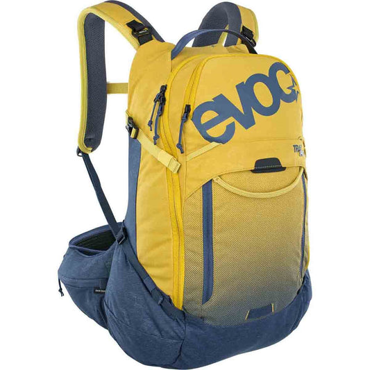 Backpack with Back Protector EVOC TRAIL PRO 26L Yellow/Blue