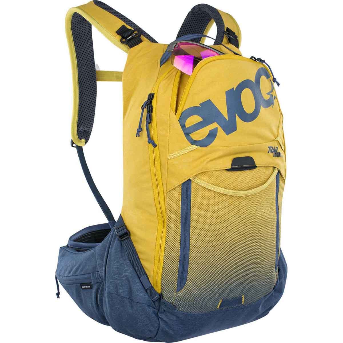 EVOC TRAIL PRO 16L Backpack with Back Protector Yellow/Blue