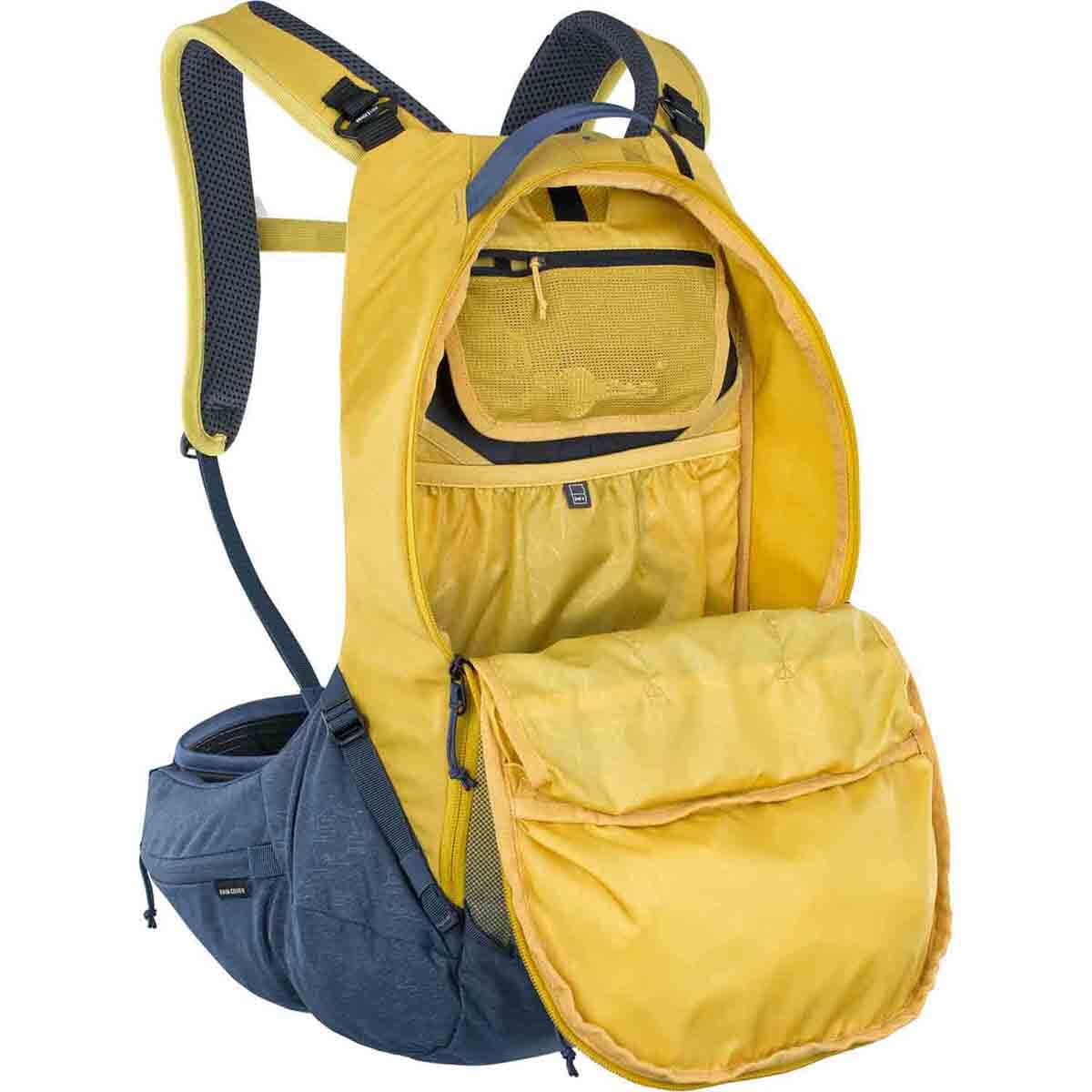 EVOC TRAIL PRO 16L Backpack with Back Protector Yellow/Blue