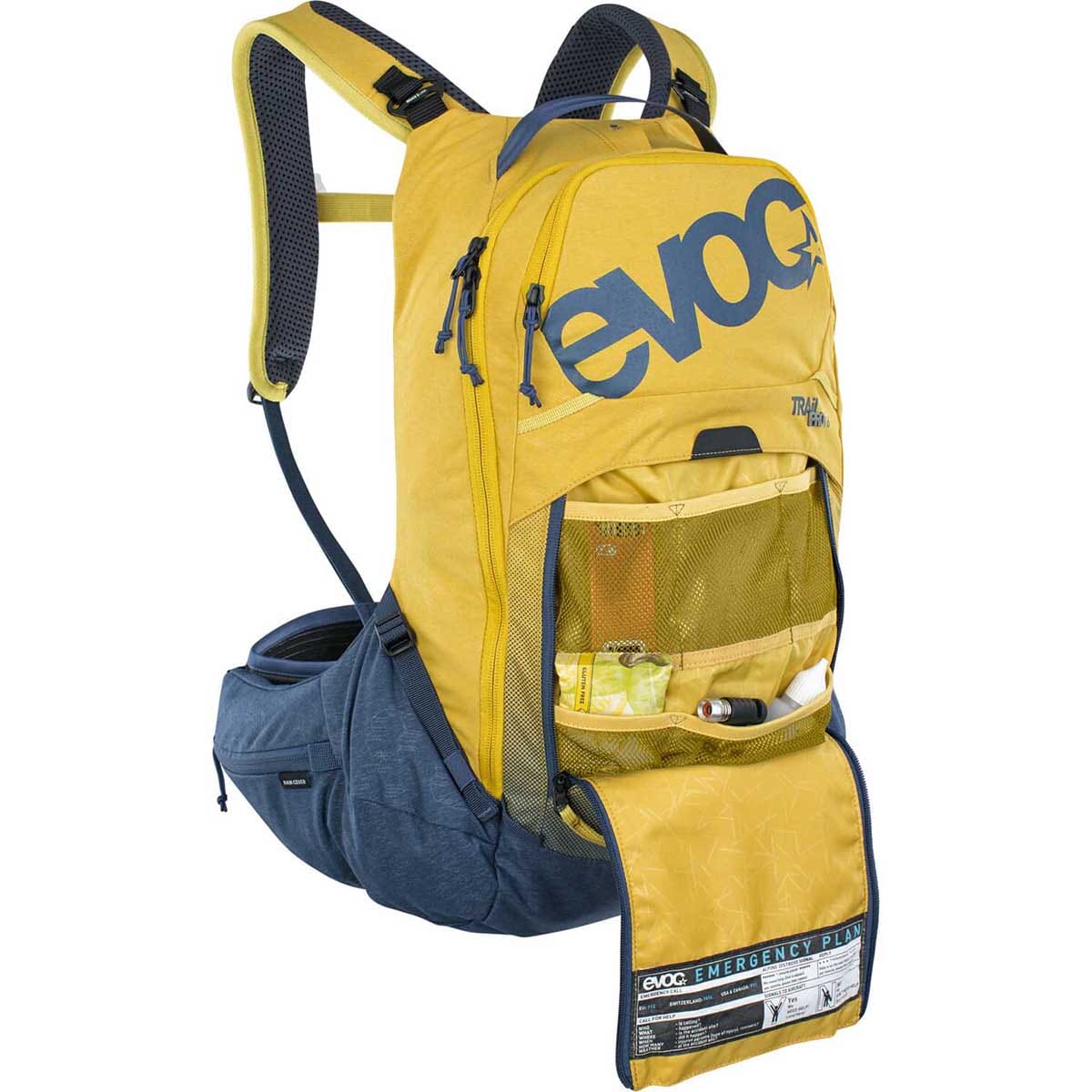 EVOC TRAIL PRO 10L Backpack with Back Protector Yellow/Blue