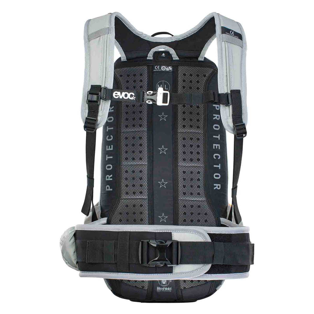 EVOC PROTECTOR FR ENDURO 16 Backpack with Integrated Back Protector Grey