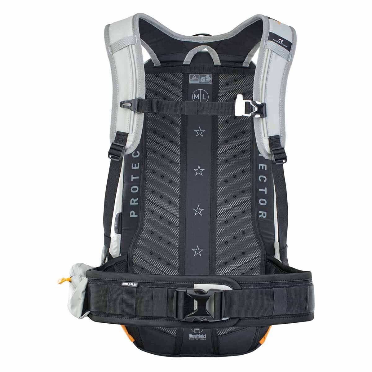 EVOC FR ENDURO E-RIDE 16L Grey/Orange Backpack with Back Protector