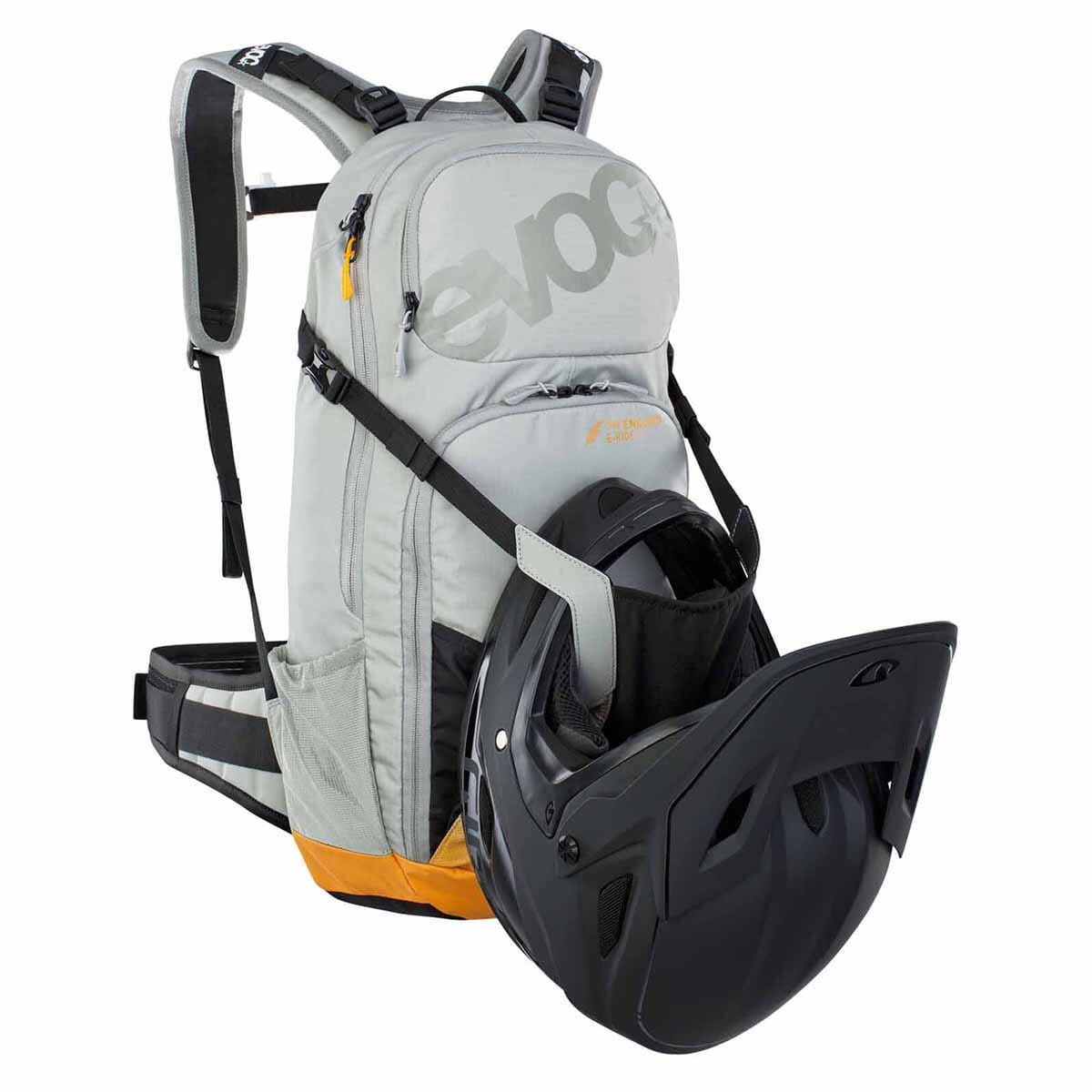 EVOC FR ENDURO E-RIDE 16L Grey/Orange Backpack with Back Protector
