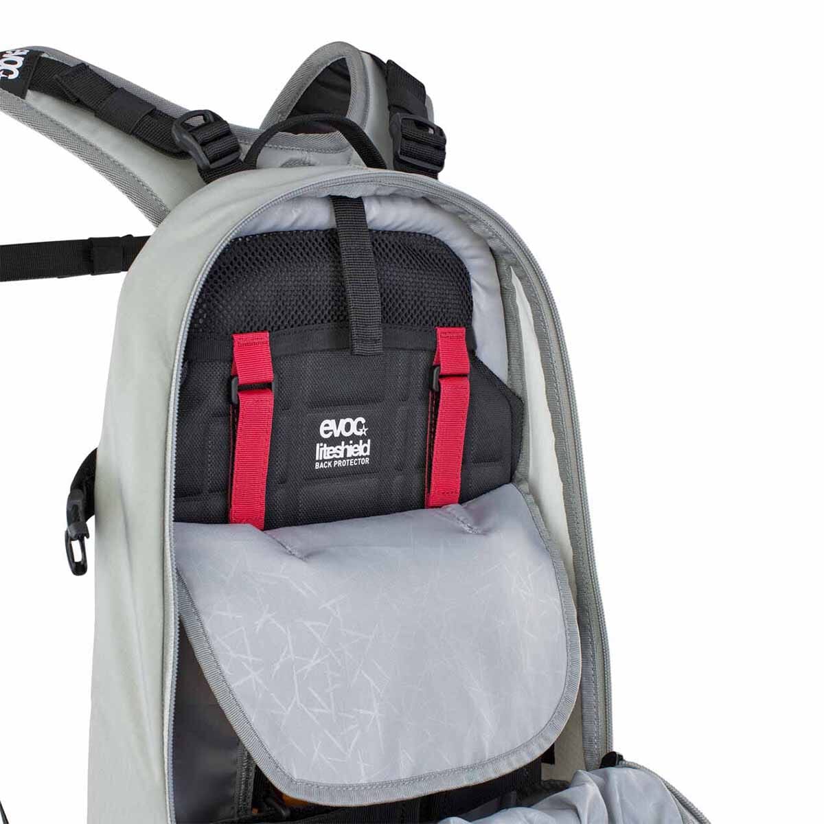EVOC FR ENDURO E-RIDE 16L Grey/Orange Backpack with Back Protector