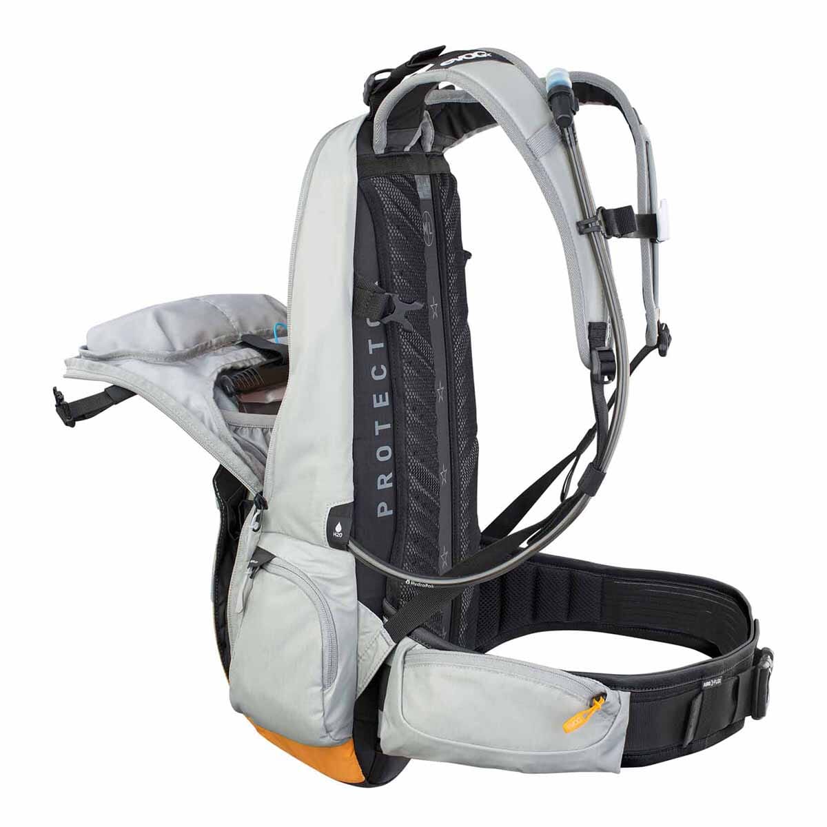 EVOC FR ENDURO E-RIDE 16L Grey/Orange Backpack with Back Protector