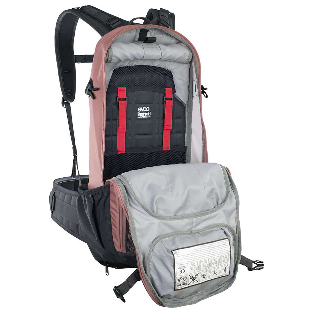 Backpack with Back Protector EVOC PROTECTOR FR ENDURO 16 L Pink