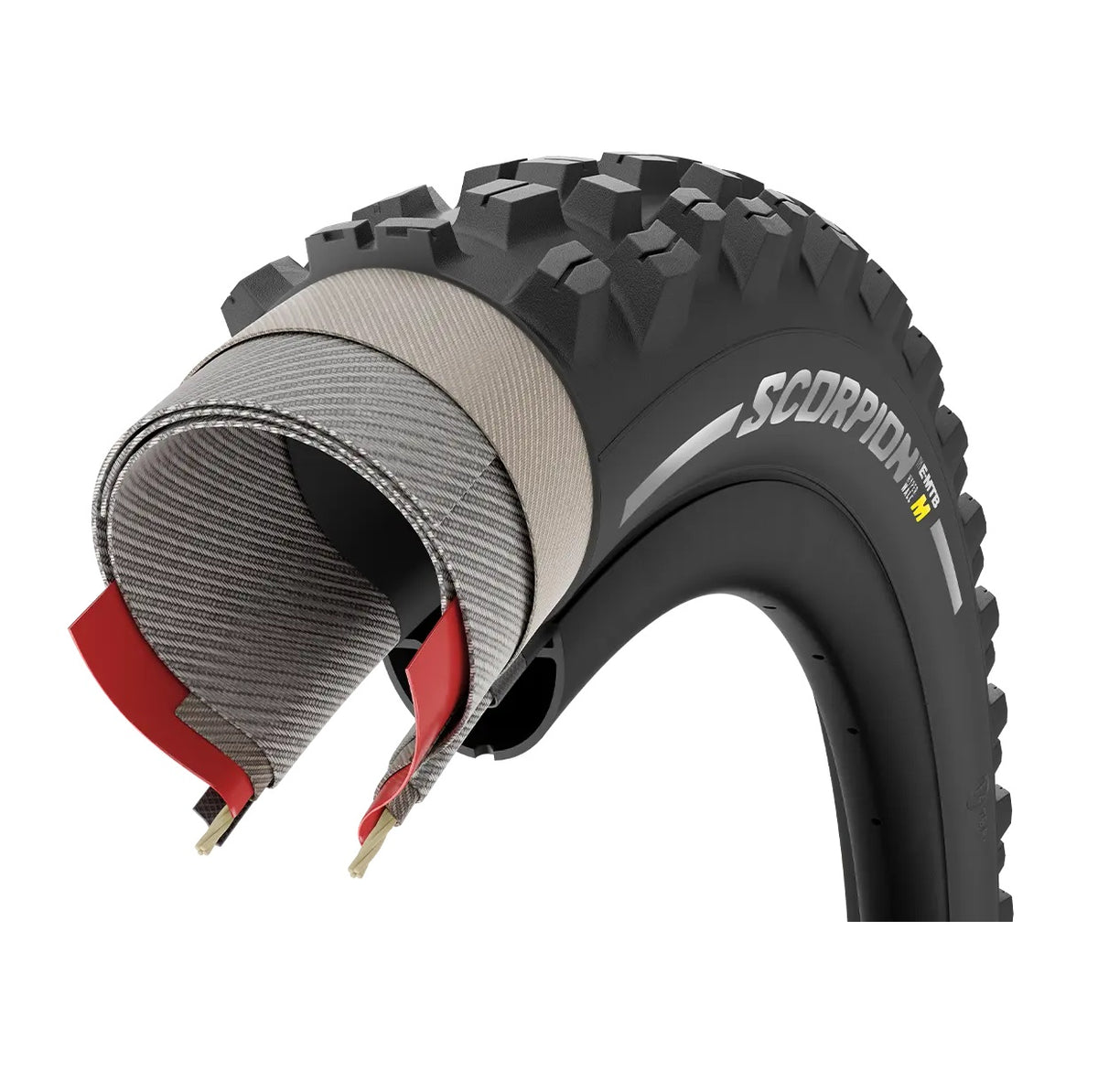 Dæk PIRELLI SCORPION E-MTB M 29x2.6 Tubeless Ready Blød Sort/Rød 4355700