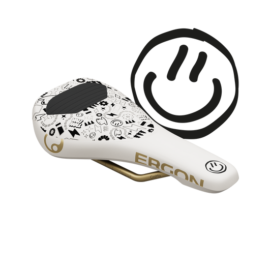 Sedlo ERGON SM Downhill Comp Vali Höll Edition biele s lyžinami CrMo