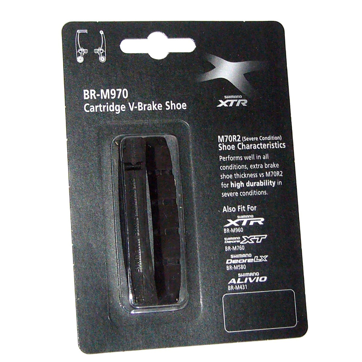 Pár brzdových špalíků s kazetou V-Brake SHIMANO M950/739