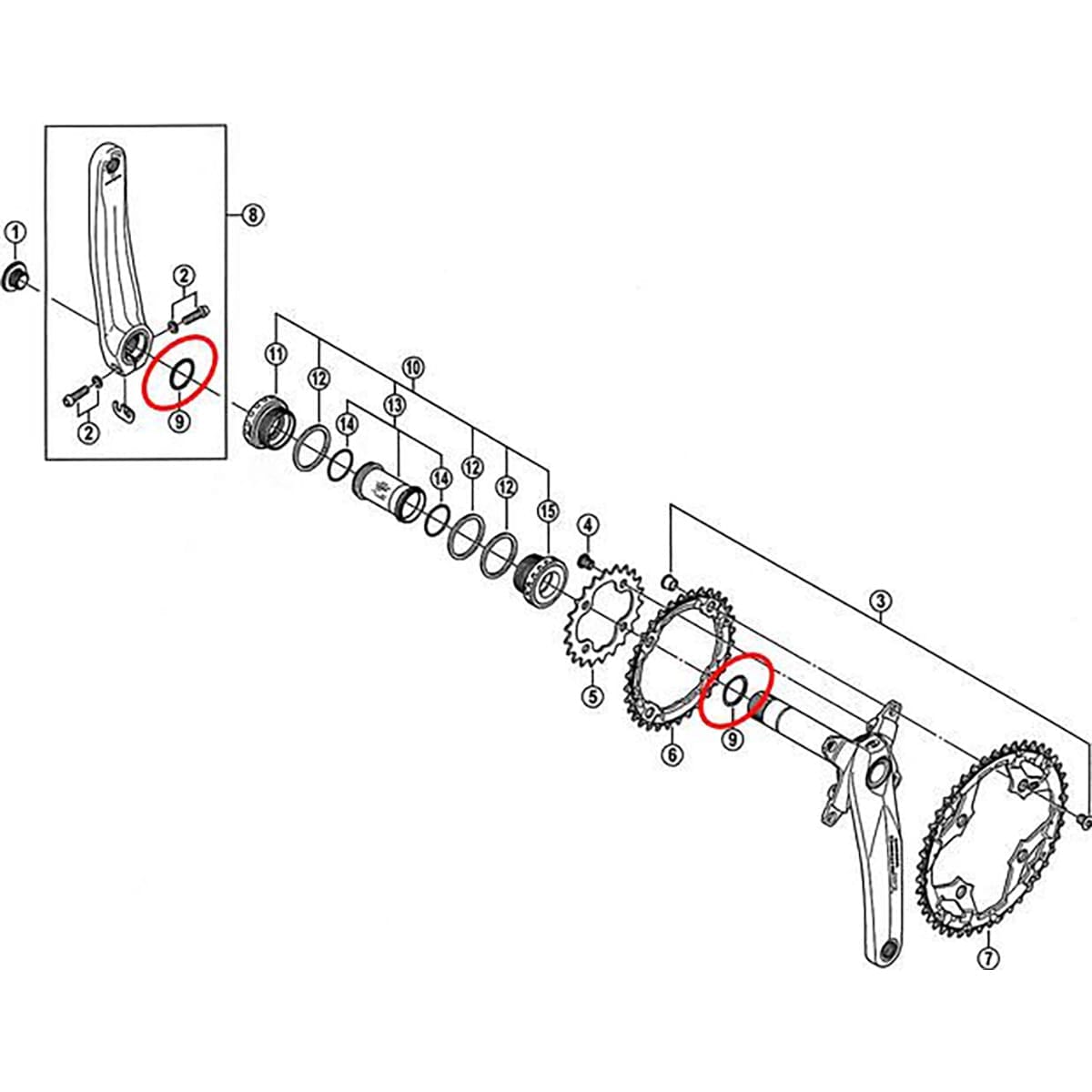 Kranktætning til SHIMANO Krankdrev