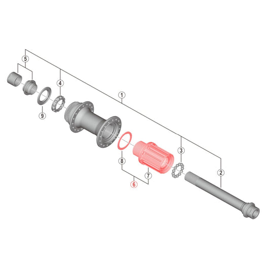 Vrijlooplichaam Kit voor Naaf SHIMANO XT FH-M8010 #Y38V98010