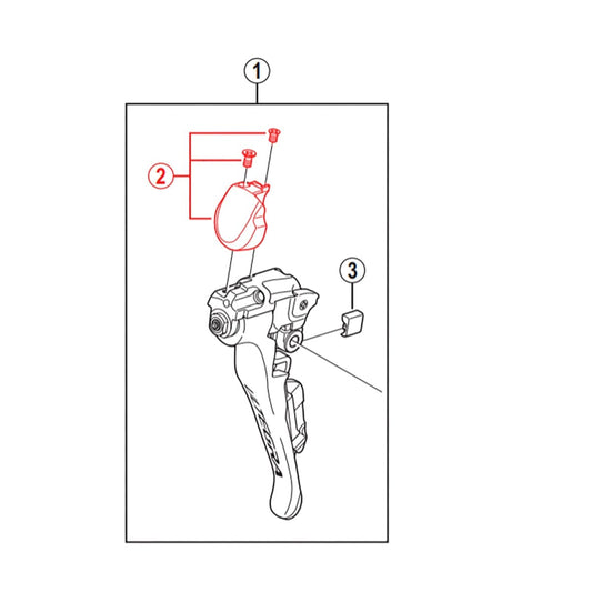 Højre frontdæksel med skrue til SHIMANO ULTEGRA ST-6800 greb #Y00E98020
