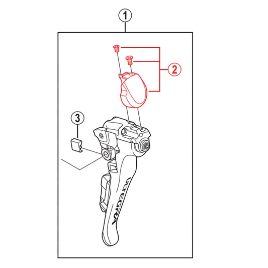 Venstre Frontdæksel med Skrue til Greb SHIMANO ULTEGRA ST-6800 #Y00F98020