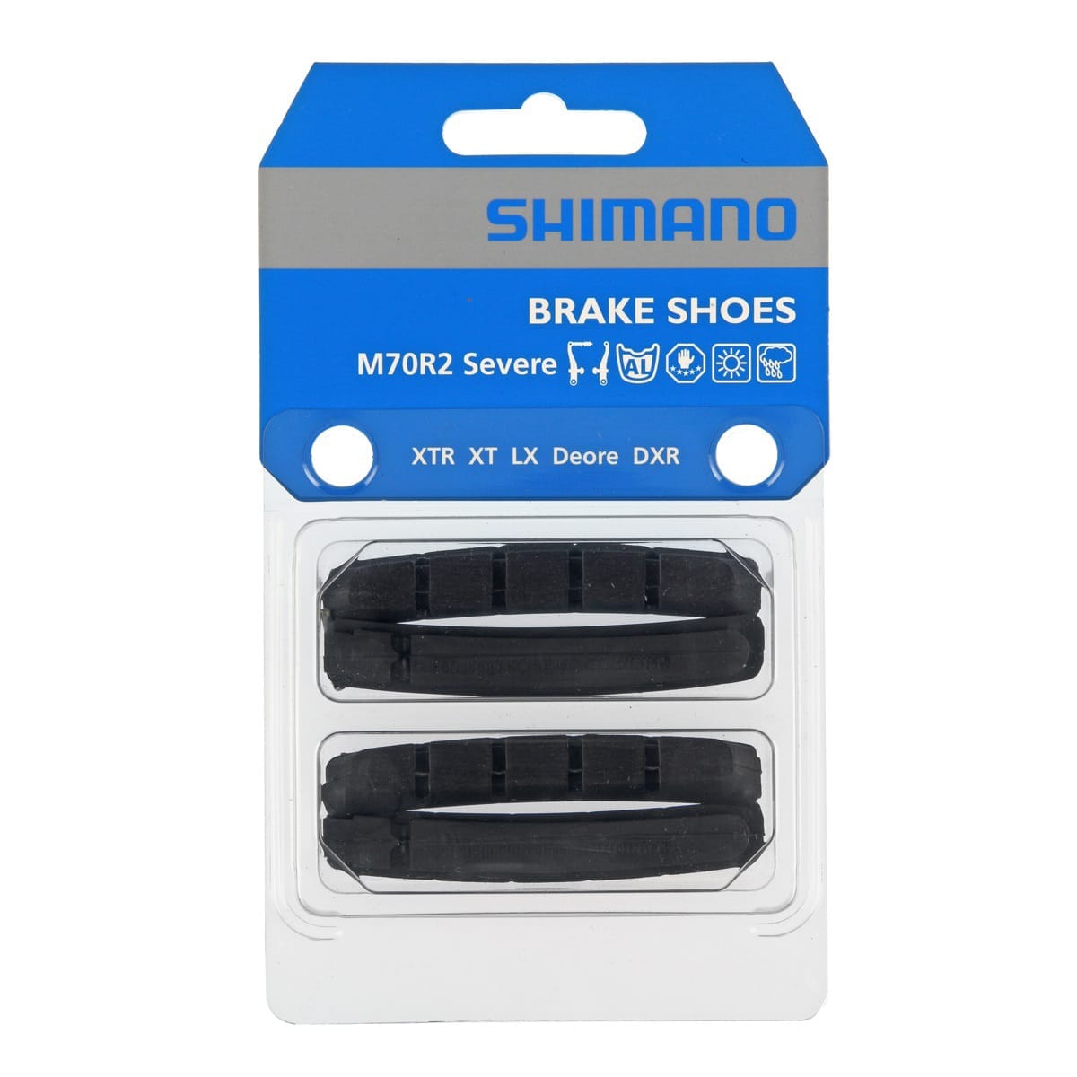 Para Klocków Hamulcowych na Wkładki V-Brake SHIMANO M70R2 (2 pary)