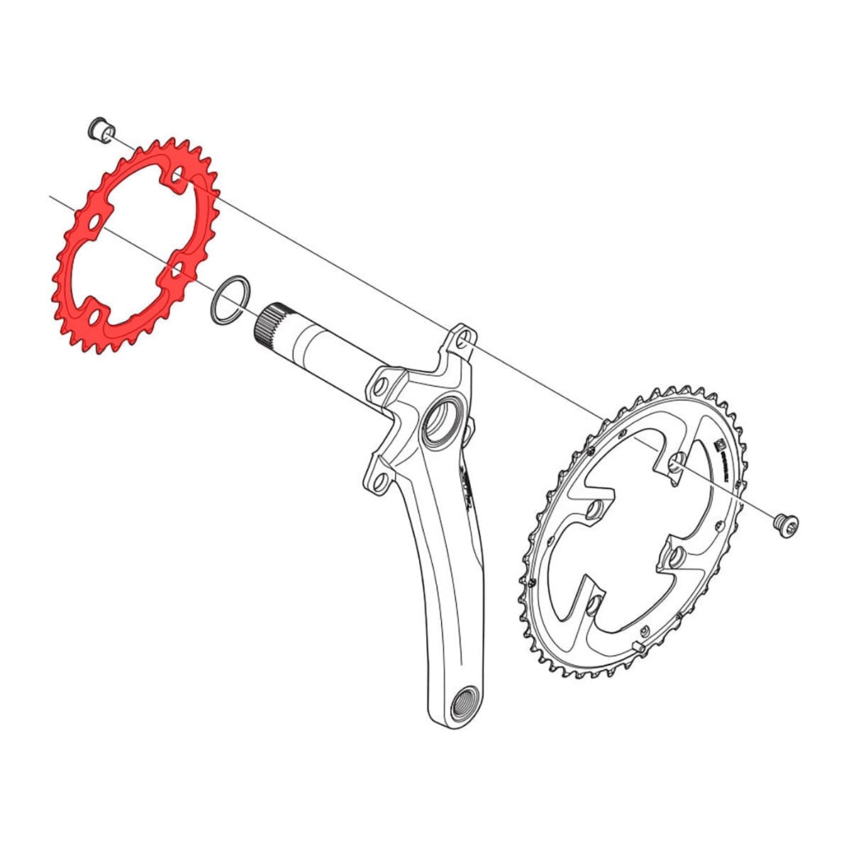 SHIMANO XTR M985 10S Inner Chainring 4 Holes 88 mm
