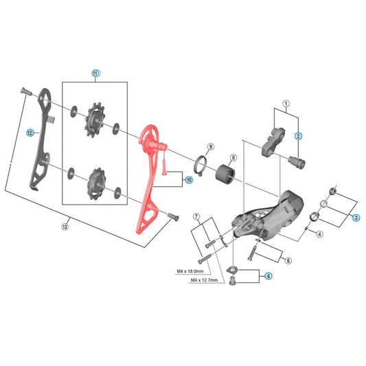 Externe Klauw voor Achterderailleur SHIMANO ULTEGRA RD-R8000 GS #Y3E998080