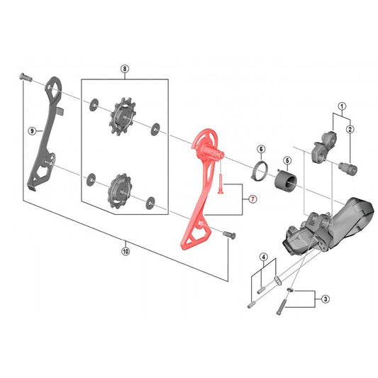 Zewnętrzna średnia płytka przerzutki tylnej SHIMANO ULTEGRA RD-R8050-GS #Y3HR98060