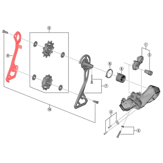 Interne Medium Derailleurplaat SHIMANO ULTEGRA Di2 RD-R8050-GS #Y3HR00040