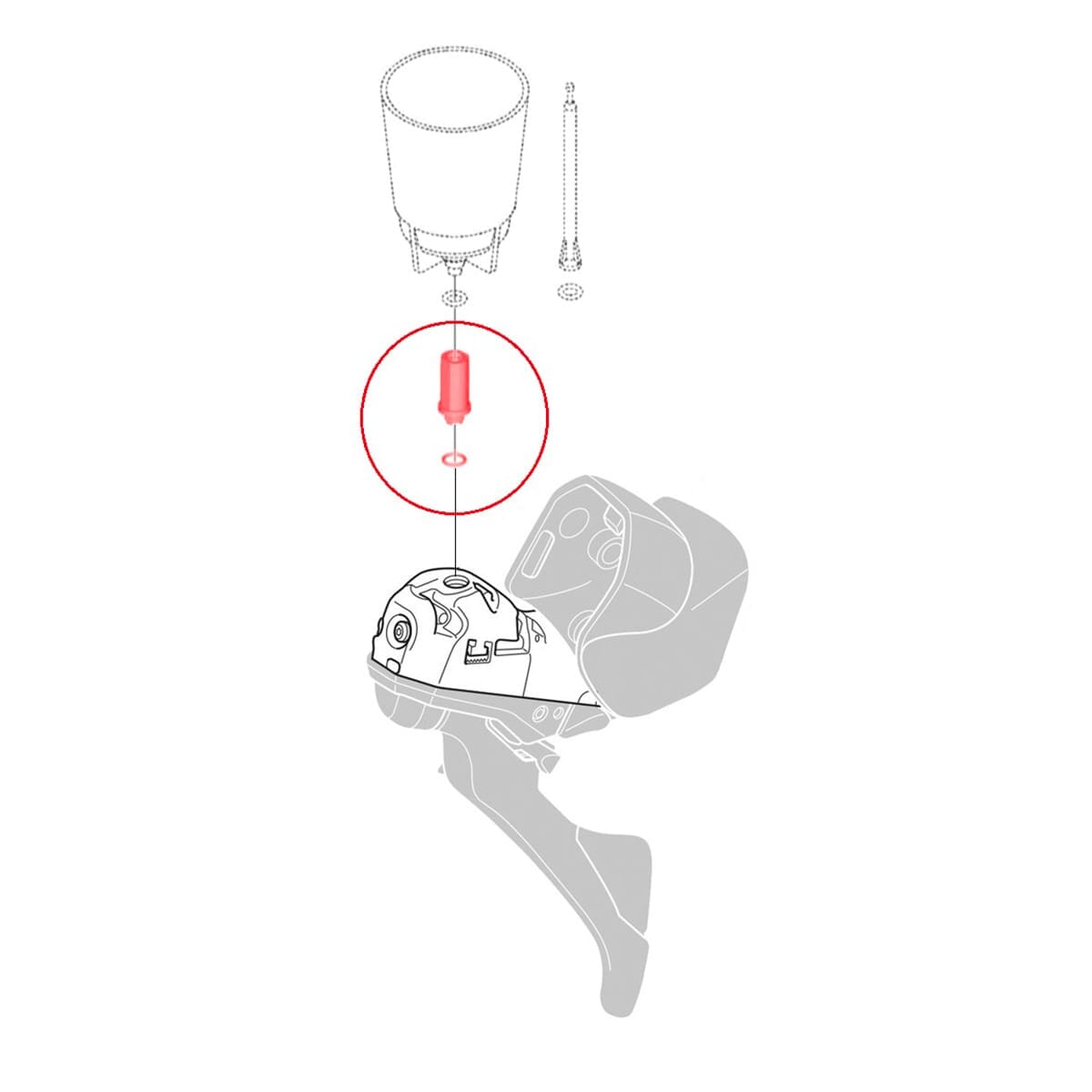 Adapter lejka i uszczelki do odpowietrzania hamulców szosowych SHIMANO #Y0C698050