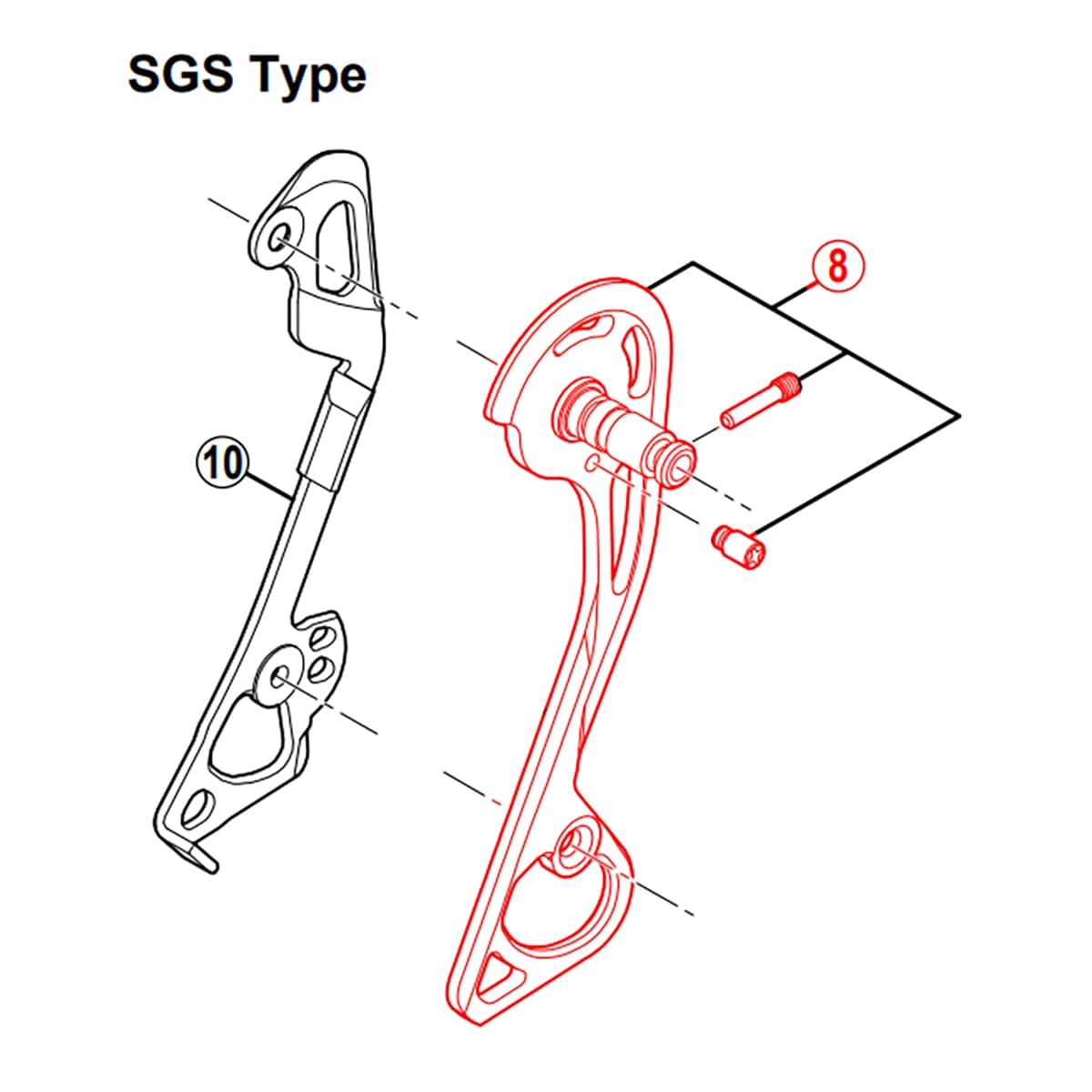 SHIMANO XT RD-M781-SGS Long External Rear Derailleur Cage #Y5Y098030
