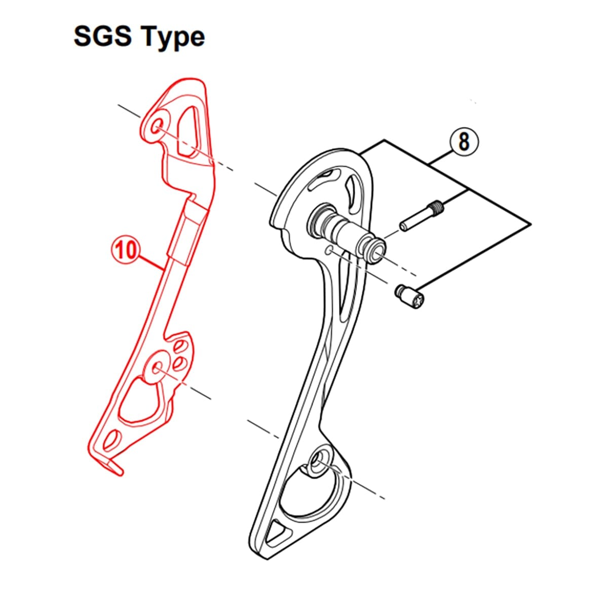 SHIMANO XT RD-M786-SGS Long Internal Rear Derailleur Cage