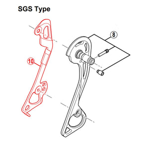 SHIMANO XT RD-M786-SGS Ilgas Vidinis Galinis Pavarų Perjungiklio Laikiklis
