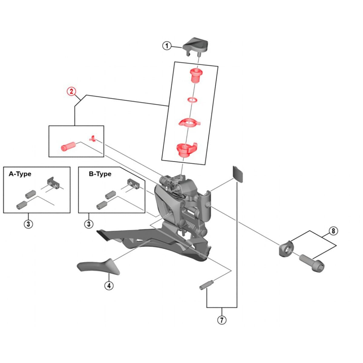 SHIMANO ULTEGRA FD-R8000 Front Derailleur Cable Fixing and Adjustment Kit