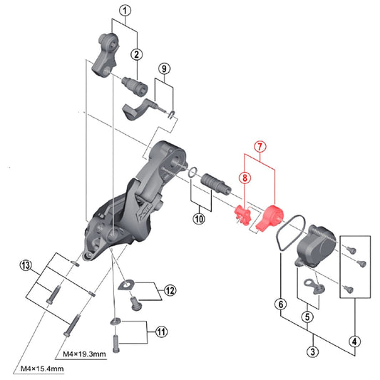 Rear Derailleur 11S Position Switch SHIMANO XTR M9000 / XT M8000 / SLX M7000 #Y5PV98040