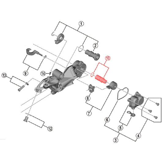 As van Derailleuroog en Pakking van Achterderailleur 11v /12v SHIMANO XTR M9120 / M9000 / XT M8000/ SLX M7000 #Y5PV98060