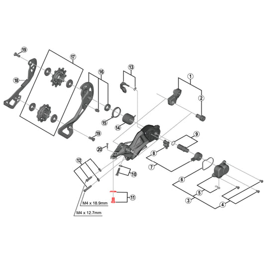 Kabelklemschroef Achterderailleur SHIMANO XTR M9000 / M9120 #Y5PV98080