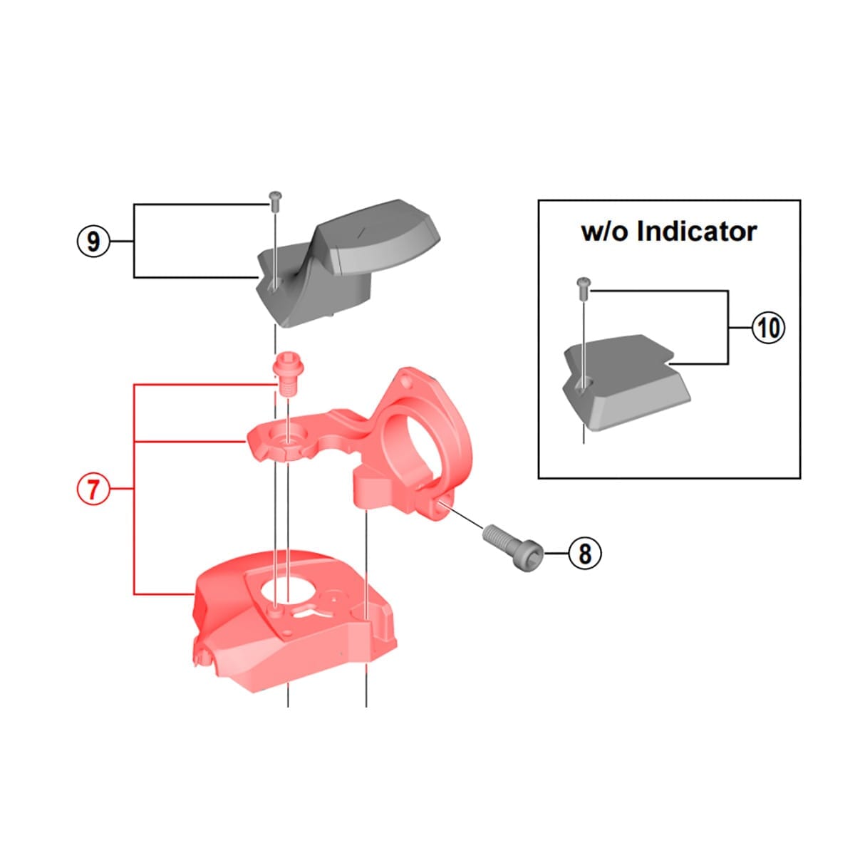 Gear Indicator Cover for SHIMANO SLX M7000 11S Right Shifter #Y06M98040