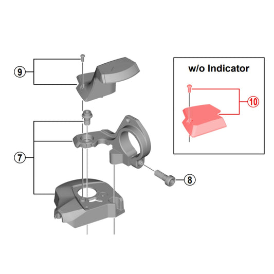 Indicatorkapje voor versnellingsschakelaar SHIMANO SLX M7000 rechts #Y06M98070