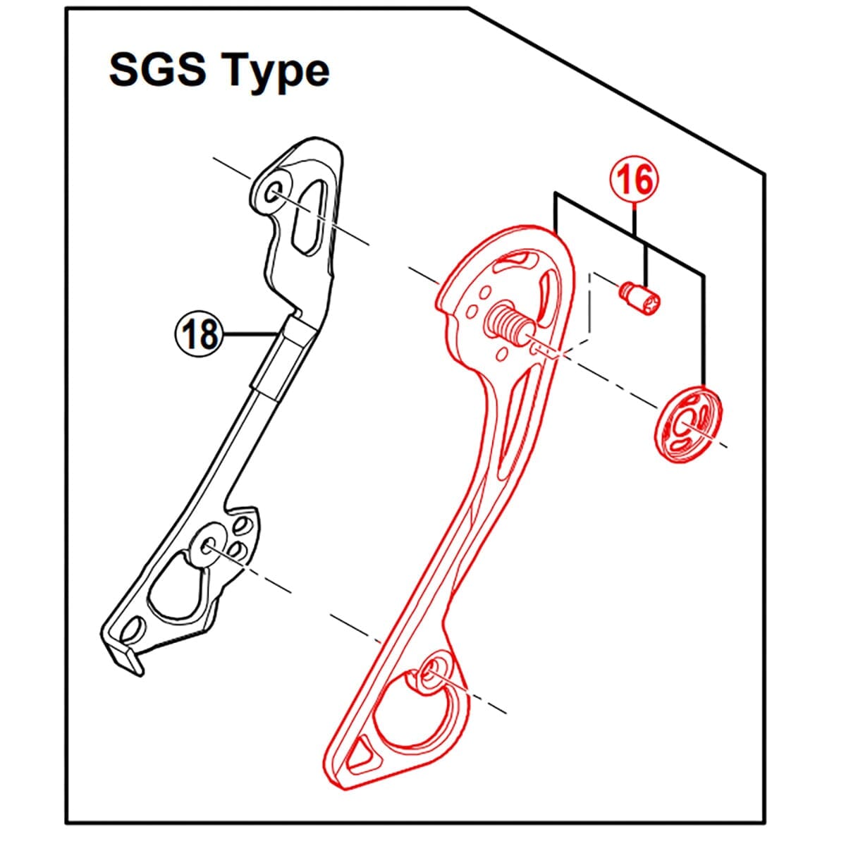 SHIMANO RD-M786-SGS External Long Rear Derailleur Hanger #Y5Y198090