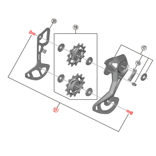 SHIMANO XTR M9000 / M9100 Takavarren Rullapyörän Ruuvi #Y5XX98130