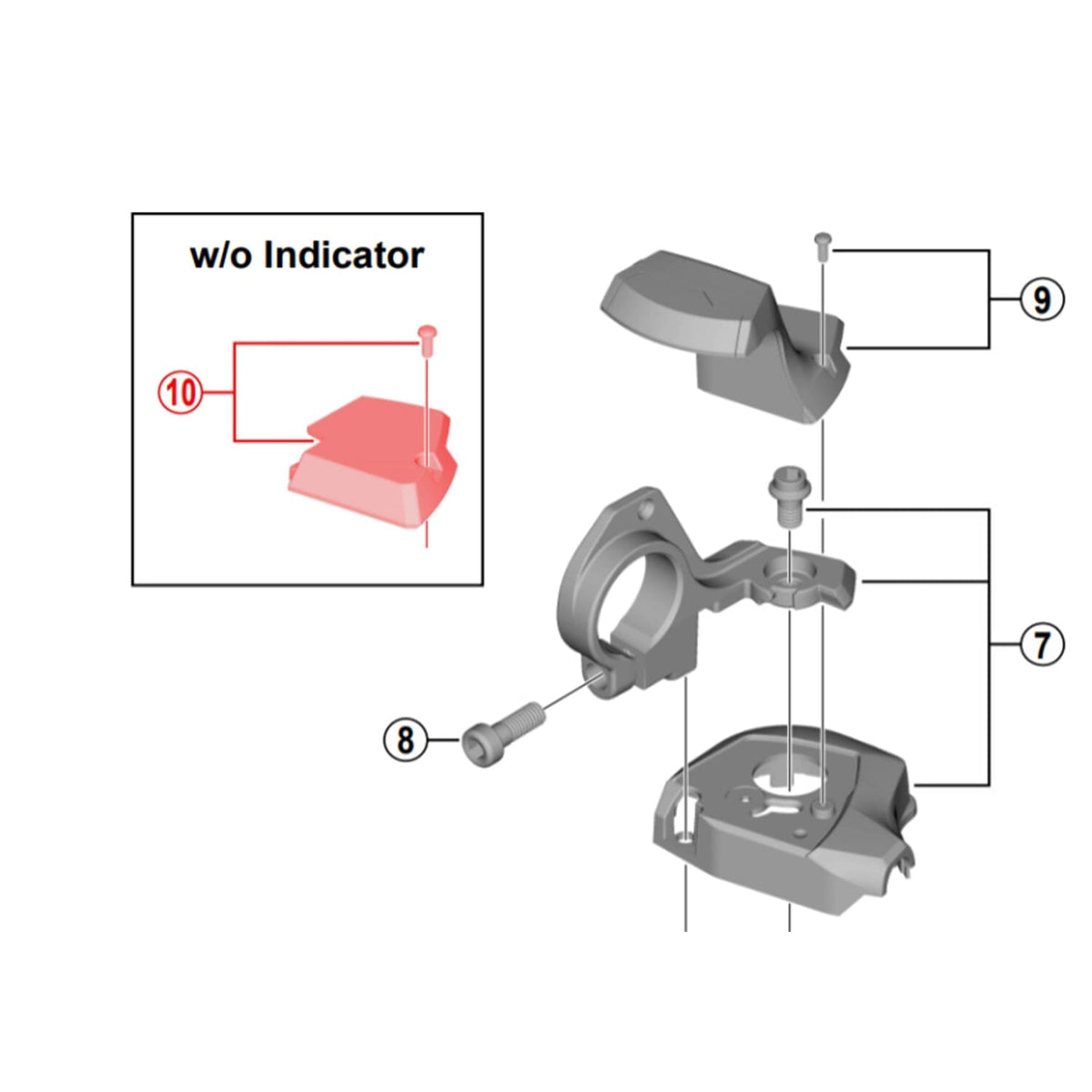 Indicator Cover Plate for SHIMANO SLX M7000 Left Gear Shifter #Y06N98080