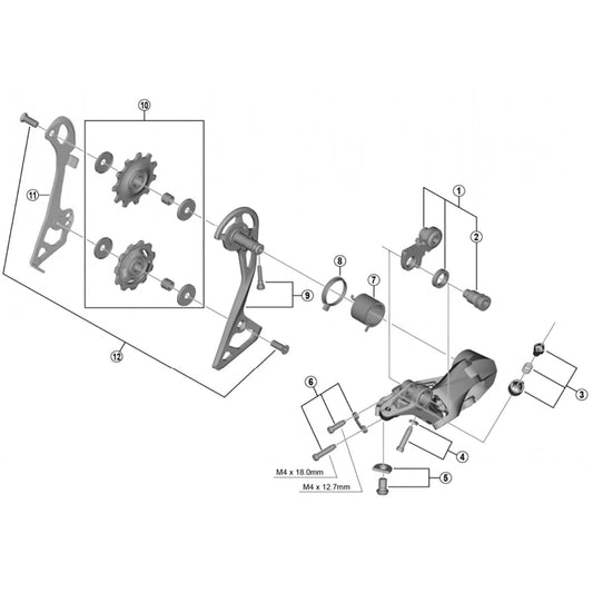 Interne Kooiplaat voor SHIMANO RD-R7000 GS Achterderailleur #Y3F316000