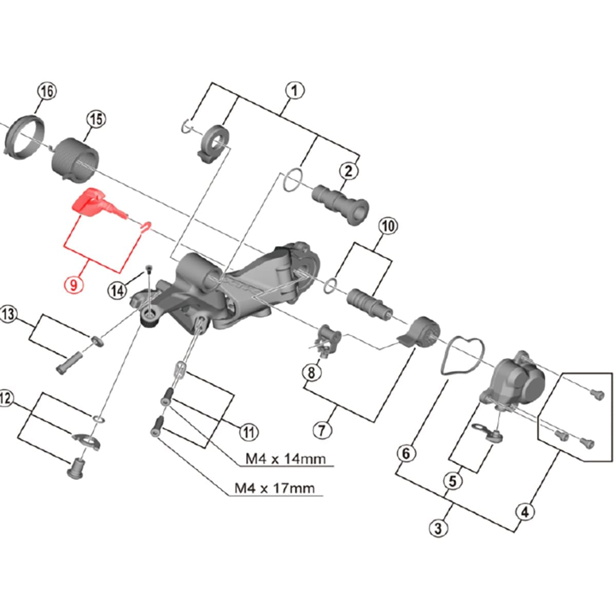 Lever and Fixing for SHIMANO XTR M9100 Derailleur #Y3FA98040